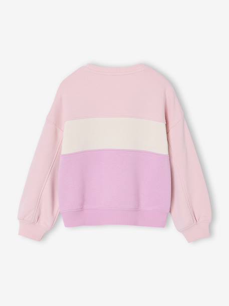 Colourblock Sweatshirt for Girls pale pink - vertbaudet enfant 