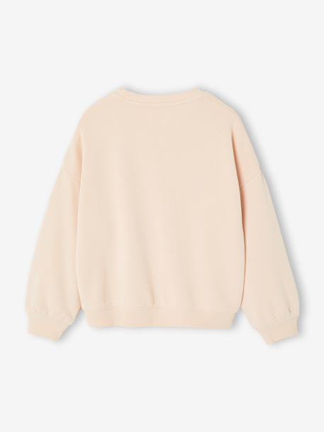 Girl's sweatshirt with positive message aqua green+pale pink - vertbaudet enfant 