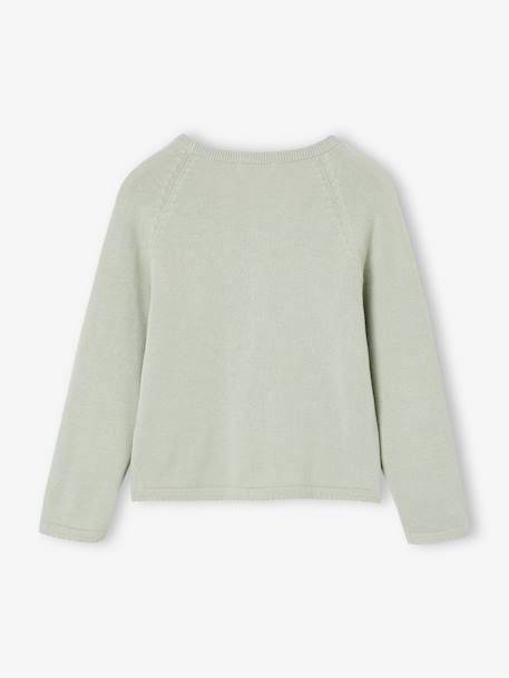 Cardigan with Ruffles for Girls ecru+golden beige+green+pale pink - vertbaudet enfant 