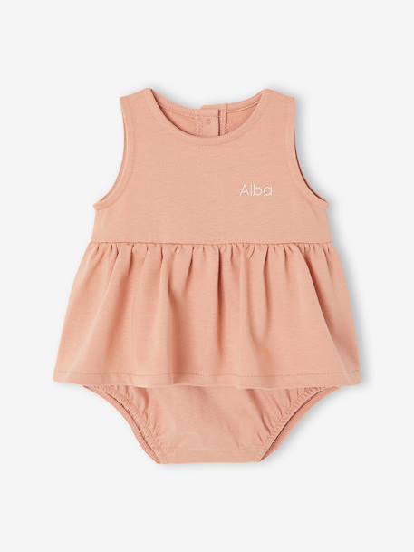 Dress with Integrated Bodysuit for Newborns old rose - vertbaudet enfant 
