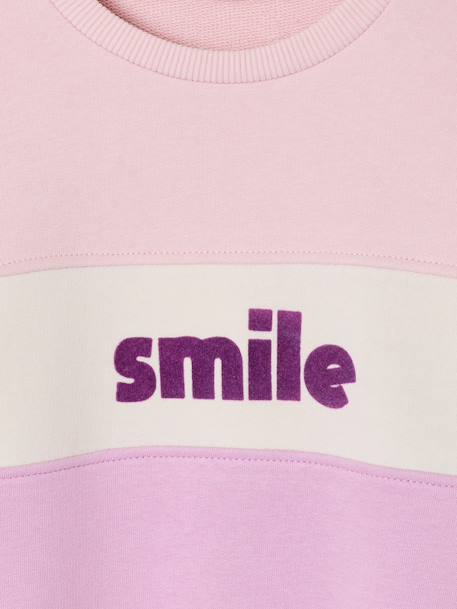 Colourblock Sweatshirt for Girls pale pink - vertbaudet enfant 