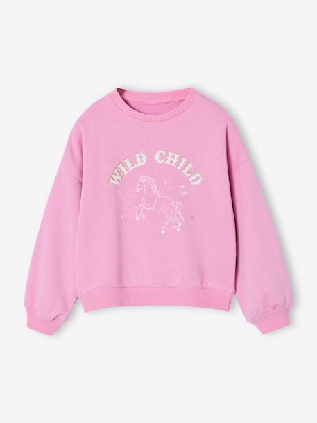 Long-Sleeved Sweatshirt for Girls mauve - vertbaudet enfant 