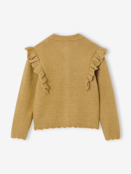 Fancy Ruffled Cardigan for Girls bronze+rosy - vertbaudet enfant 