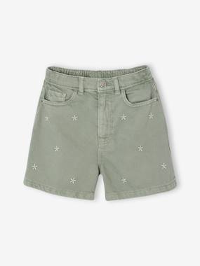 -Short fille brodé