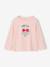 T-shirt fille imprimé manches longues écru+framboise+marine+rose pâle - vertbaudet enfant 
