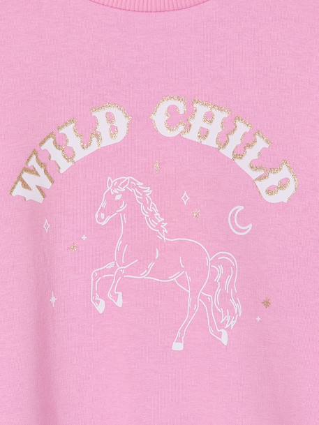 Long-Sleeved Sweatshirt for Girls mauve - vertbaudet enfant 
