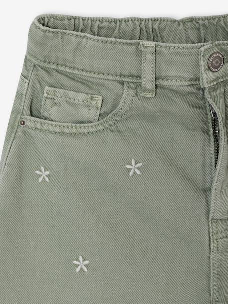 Embroidered girl's short medium blue+rose+sage green - vertbaudet enfant 