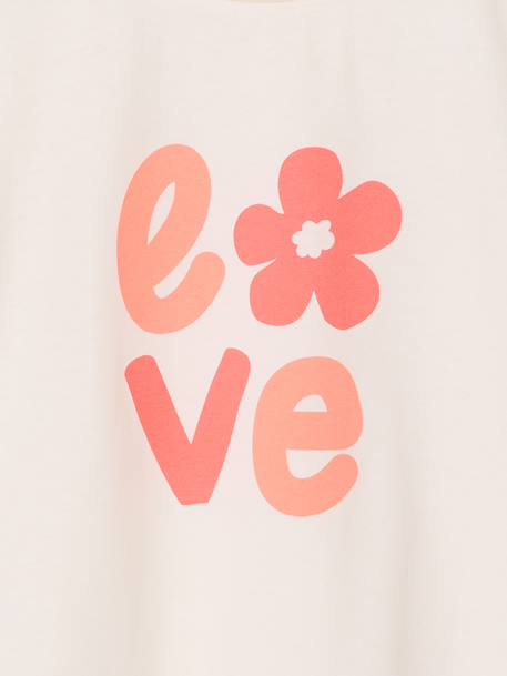 Lot de 3 tee-shirts fille fantaisie manches courtes bleu grisé+bleu pâle+rose poudré - vertbaudet enfant 