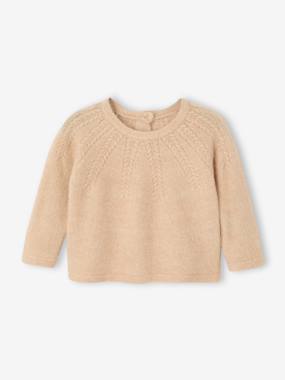 Bébé-Pull, gilet, sweat-Pull-Pull bébé fille maille ajourée