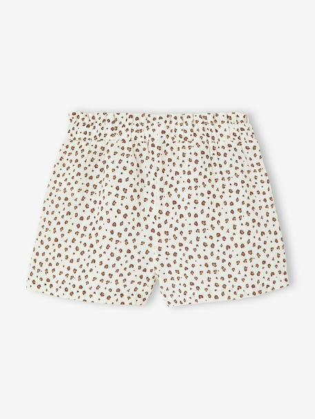 Girls' short with a cotton gauze waist beige+pale blue+rose+sage green - vertbaudet enfant 