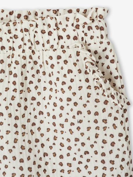 Girls' short with a cotton gauze waist beige+pale blue+rose+sage green - vertbaudet enfant 
