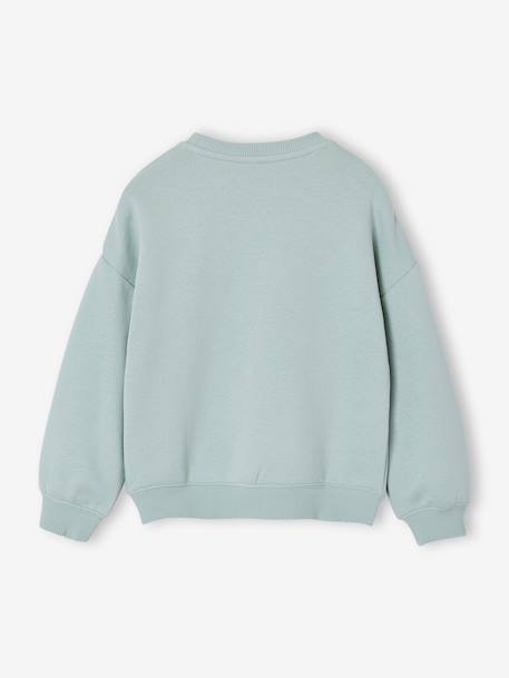 Girl's sweatshirt with positive message aqua green+pale pink - vertbaudet enfant 