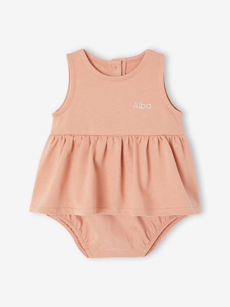 Dress with Integrated Bodysuit for Newborns old rose - vertbaudet enfant 