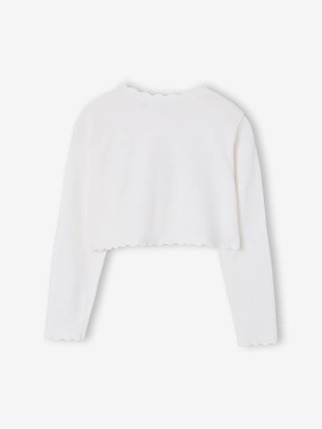Bolero with Practical Opening for Girls sage green+white - vertbaudet enfant 