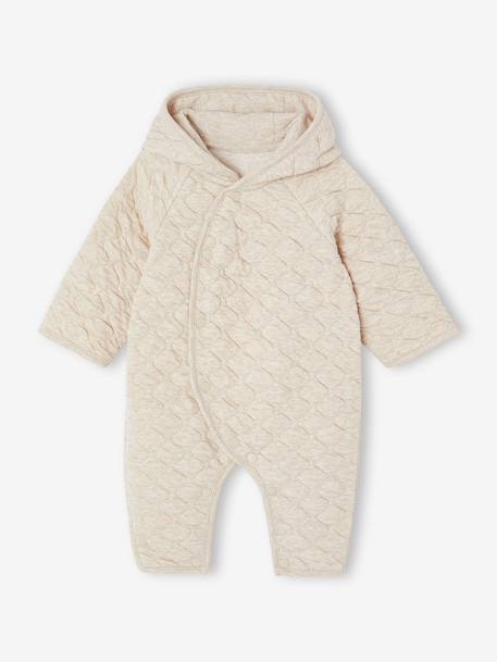 Baby playsuit in jersey marl beige - vertbaudet enfant 