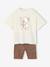 Girl's T-shirt and cycling shorts set ecru - vertbaudet enfant 