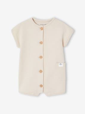 Baby-Dungarees & All-in-ones-Customisable honeycomb knit sleepsuit