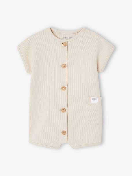 Customisable honeycomb knit sleepsuit clay beige - vertbaudet enfant 