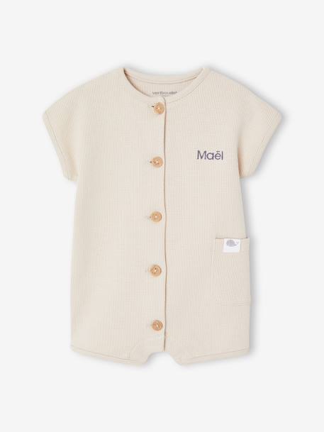 Customisable honeycomb knit sleepsuit clay beige - vertbaudet enfant 