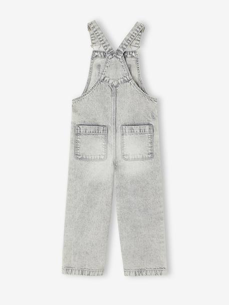 Wide-Leg Denim Dungarees for Girls black denim+denim grey+stone - vertbaudet enfant 