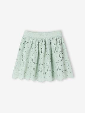 -Jupe fille en broderie anglaise