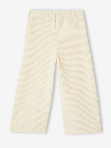 Pantalon fille large en velours anthracite+bleu grisé+écru+kaki+marron+prune+rose - vertbaudet enfant 
