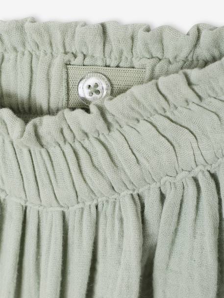 Coloured Skirt in Cotton Gauze, for Girls beige+grey blue+old rose+rose+sage green+violet - vertbaudet enfant 