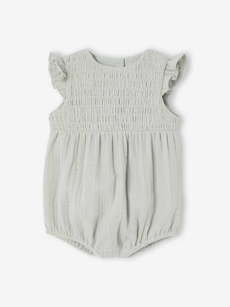 Cotton Gauze Romper for Girls sage green - vertbaudet enfant 