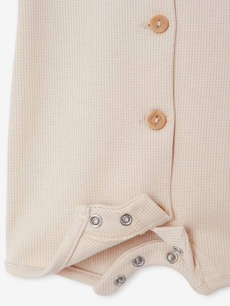 Customisable honeycomb knit sleepsuit clay beige - vertbaudet enfant 