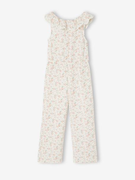 Combinaison pantalon fille à fleurs rose pâle - vertbaudet enfant 