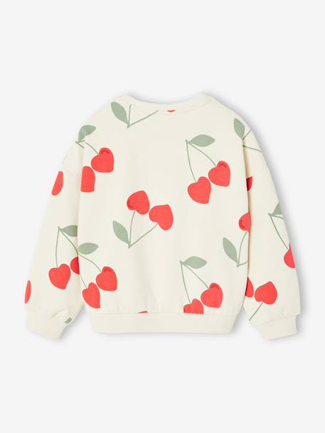 Sweatshirt with Fancy Motifs for Girls printed beige+printed white+rose+vanilla - vertbaudet enfant 