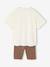 Girl's T-shirt and cycling shorts set ecru - vertbaudet enfant 