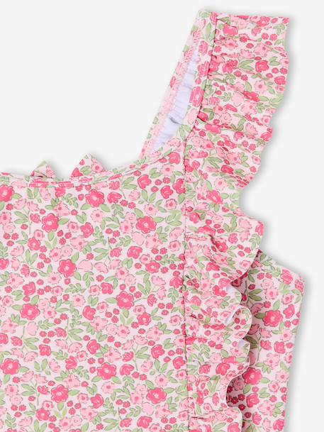 Girl's floral swimsuit pale pink - vertbaudet enfant 