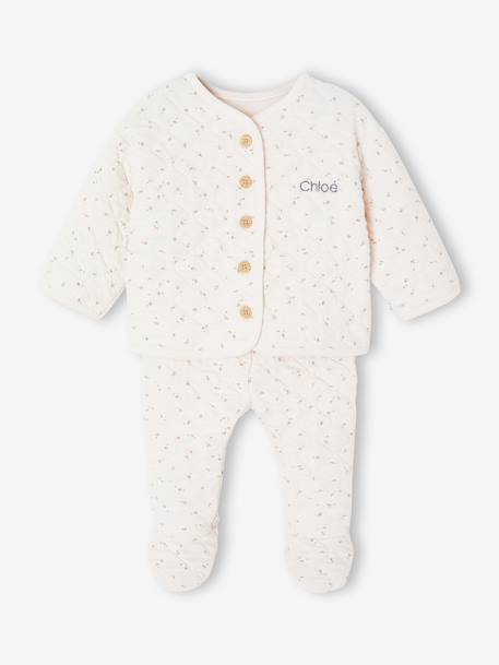 Ensemble bébé matelassé rose+vert d'eau - vertbaudet enfant 