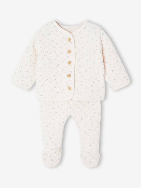 Ensemble bébé matelassé rose+vert d'eau - vertbaudet enfant 