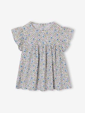 -Blouse fille imprimée manches courtes à volants