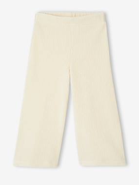 -Pantalon fille large en velours 
