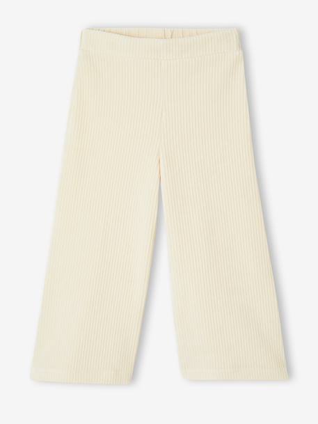 Wide Corduroy Trousers for Girls anthracite+blush+BROWN MEDIUM SOLID+ecru+grey blue+khaki+plum+rose - vertbaudet enfant 