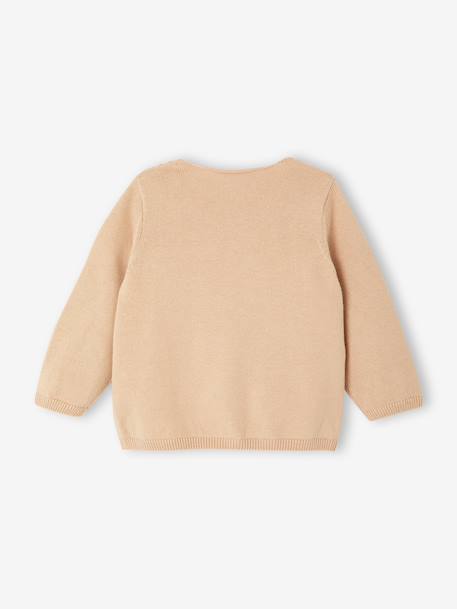 Knitted Cardigan in Organic Cotton for Newborn Babies beige+Beige+denim blue+pale pink - vertbaudet enfant 