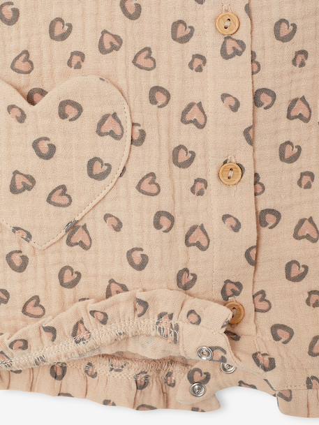 Printed Playsuit for Baby Girls beige - vertbaudet enfant 