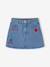 Denim Skirt with Broderie Anglaise for Girls medium blue - vertbaudet enfant 