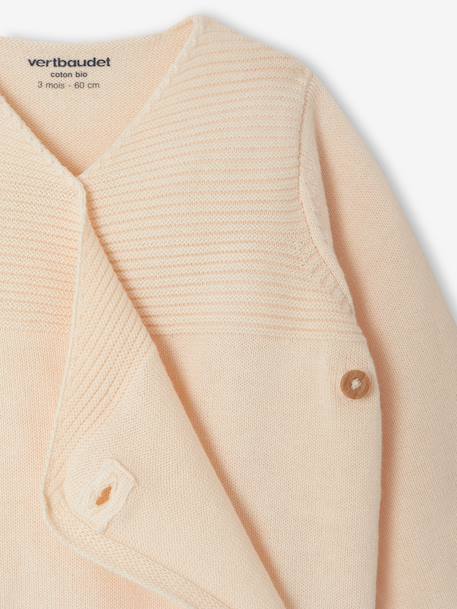 Knitted Cardigan in Organic Cotton for Newborn Babies beige+Beige+denim blue+pale pink - vertbaudet enfant 