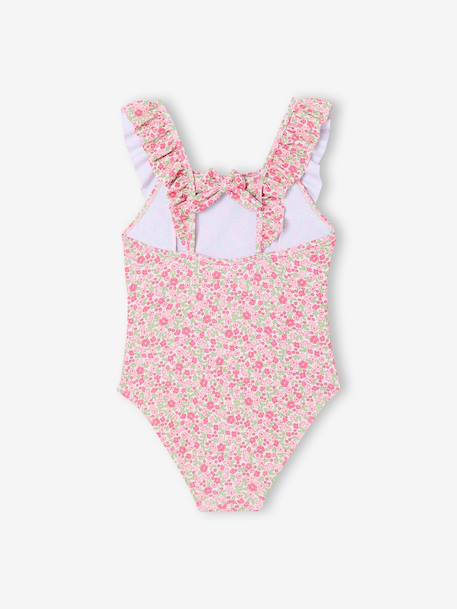 Girl's floral swimsuit pale pink - vertbaudet enfant 