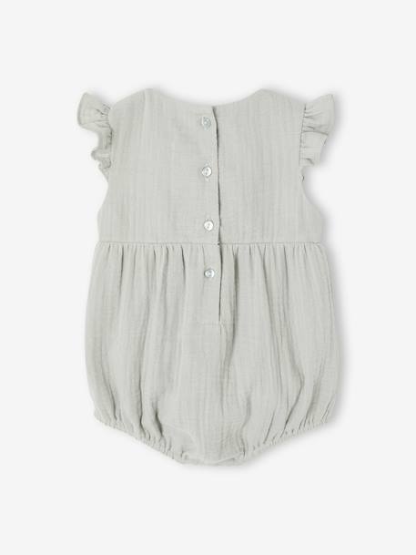 Cotton Gauze Romper for Girls sage green - vertbaudet enfant 