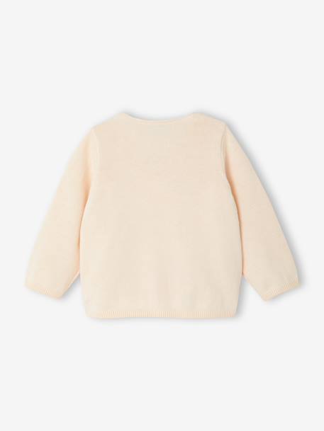 Knitted Cardigan in Organic Cotton for Newborn Babies beige+Beige+denim blue+pale pink - vertbaudet enfant 