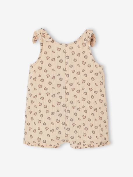Printed Playsuit for Baby Girls beige - vertbaudet enfant 