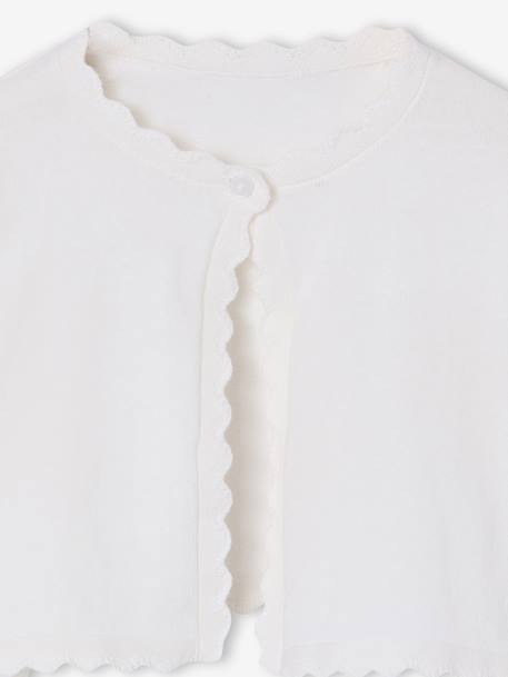 Bolero with Practical Opening for Girls sage green+white - vertbaudet enfant 
