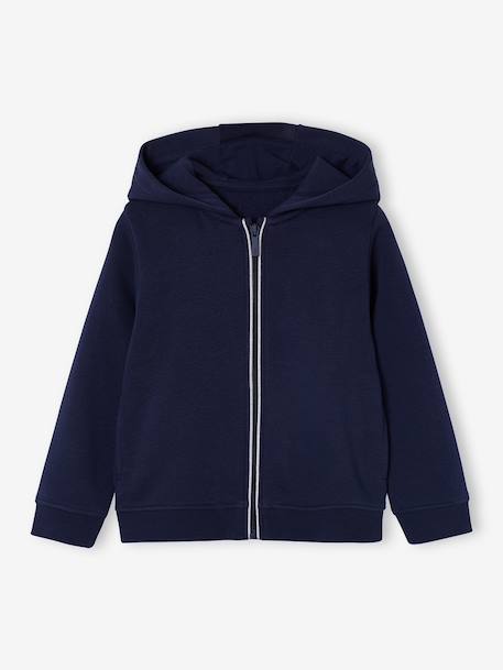 Girl's zipped hooded sweatshirt navy blue - vertbaudet enfant 