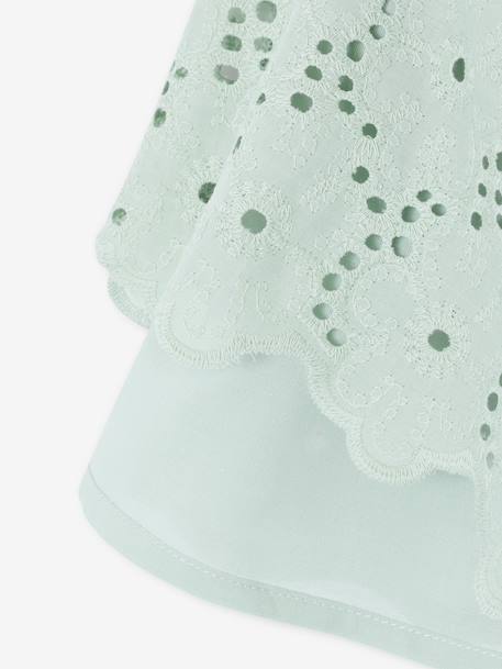 Girl's English embroidery skirt sage green - vertbaudet enfant 