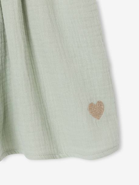 Coloured Skirt in Cotton Gauze, for Girls beige+grey blue+old rose+rose+sage green+violet - vertbaudet enfant 